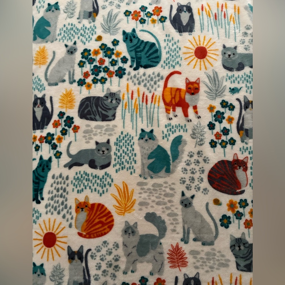 Colorful Cat Pattern Soft Blanket